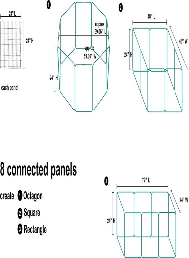 KittuPet سياج معدني قابل للطي للكلاب من KittuPet مع بوابة - 24 بوصة، صغير جدًا - Image 4